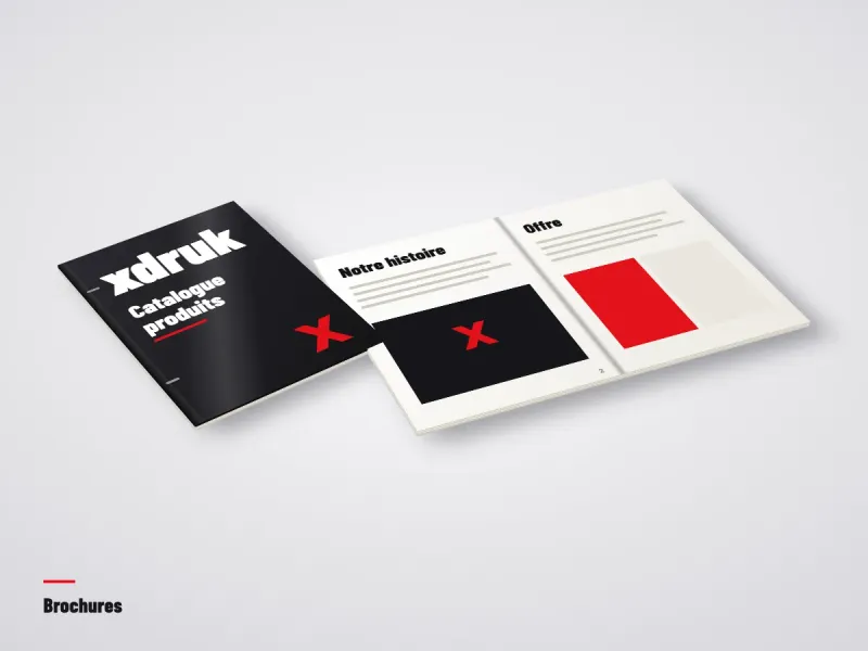 Brochure A5 en piqûre à cheval avec couverture en papier couché